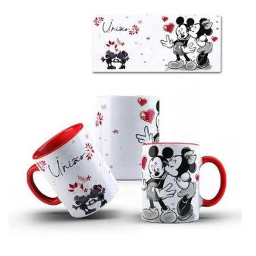 Imagem de Caneca Mickey e Minnie COM SEU NOME Vermelha Vários Modelos - loja din
