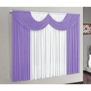 Imagem de Cortina de Malha 2,00m x 1,70m Paris - SHOP CASA NOBRE, LILÁS/BRANCO