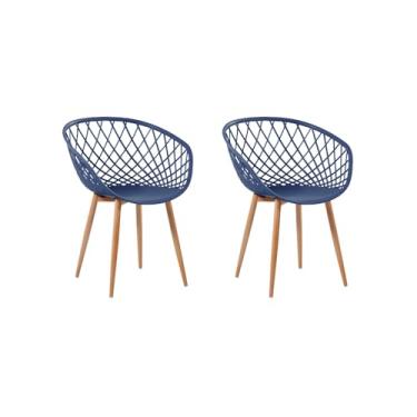 Imagem de Conjunto com 2 Cadeiras Monaco Azul Marinho Fratini