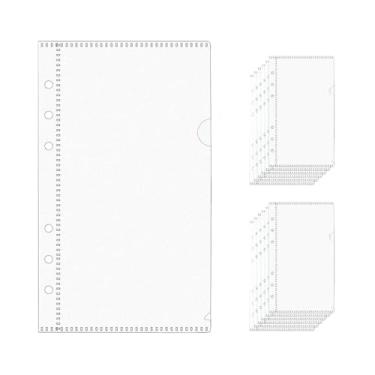 Imagem de NatSumeBasics 12 peças de envelopes de dinheiro sem zipless A6 bolsos para fichários Frost PP insere protetores de folha para 6 fichários acessórios organizadores (A6)
