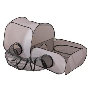Imagem de Baoblaze Gaiola de túnel de tubo para gatos, casa dobrável, portátil, esconderijo, playground, 2 em 1, túnel de brincar para gatinhos, hamsters, filhotes, L