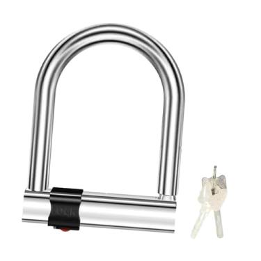 Imagem de menolana Cadeado em formato de U para bicicleta, acessórios para bicicleta, portátil, à prova d'água, resistente, fácil de usar, equipamento de ciclismo, com 2 Chaves