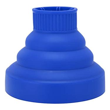 Imagem de Viagem portátil de deslocador portátil de seco de cabelo colapsível universal A conexão com secador de sopro para penteado de cabelo encaracolado ABS Material de silicone 1pc (Azul)
