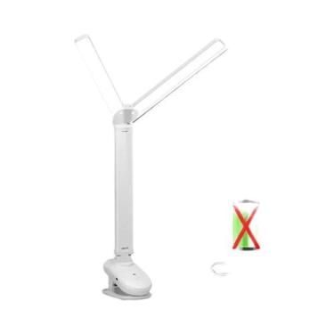 Imagem de Candeeiro De Mesa De Leitura De Duas Cabeças LED Regulável Com Clipe D