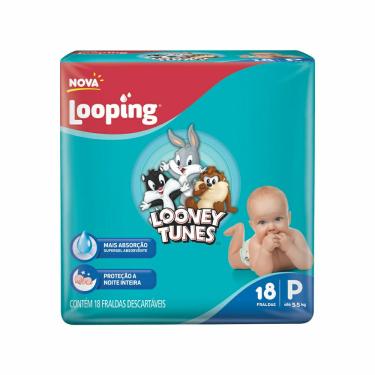 Imagem de Fralda Looping Looney Tunes P 18 Unidades