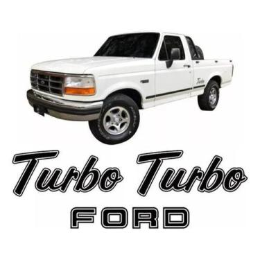 Imagem de Kit Emblema Adesivo Ford F1000 Turbo Em Preto F10002 - Spts