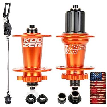 Imagem de Enjcyling Cubo MTB, 32 furos, som de 72 cliques, 6 patinhas, rolamento de freio a disco de alumínio completo, cubos HG laranja, compatível com KOOZER XM490 PRO, para cassete Shimano 8-11s, para série