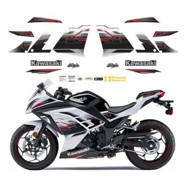 Imagem de Kit Adesivo Compatível Ninja 300 Branco Edicao Especial Nbr - SPTS
