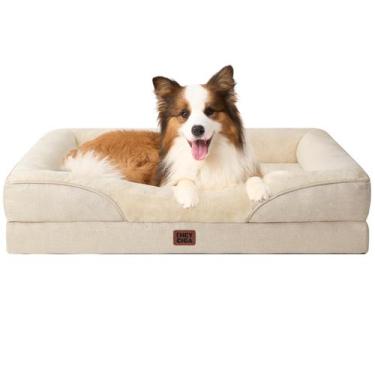 Imagem de Cama de cachorro EHEYCIGA Memory Foam para cães grandes à prova d'água