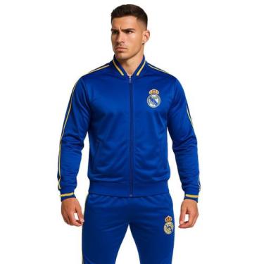Imagem de Agasalho Real Madrid Conjunto Masculino Jaqueta Calça Balboa, Azul, Do
