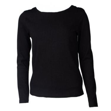 Imagem de Blusa Feminina Giraffe Gola Canoa Texturizada Preto, Preto, P