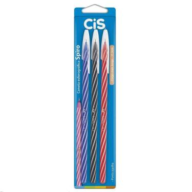 Imagem de Caneta Esferográfica Spiro 0,7mm Blister C/3 Cores Cis