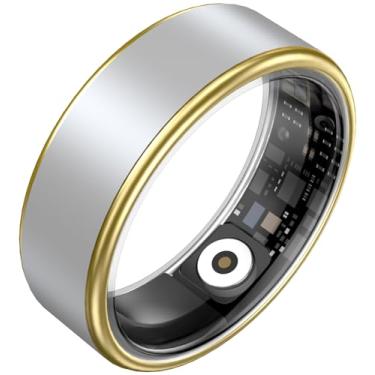 Imagem de CNBRO Anel inteligente, monitor de frequência cardíaca, anel de sono, confortável, rastreador de fitness de saúde, contador de passos, pedômetro, à prova d'água, anéis inteligentes para mulheres e