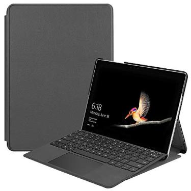 Imagem de Capa para Surface Go 2 2020, capa inteligente de couro Gylint Slim Fit com suporte para lápis para Microsoft Surface Go 2 2020 / Surface Go 2018 cinza