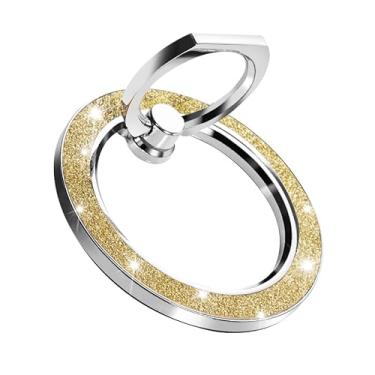 Imagem de Fonessary Suporte Magnético Para Celular Com Anel De Fixação Brilhante Smartphones, Rotação 360 Graus, (Dourado)