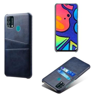 Imagem de Capas Compatível com Samsung Galaxy M21S,Caso de couro PU-Tampa de telefone a prova de choque com 2 slots de cartão,Proteção anti-impressão digital e anti-gota-Blue