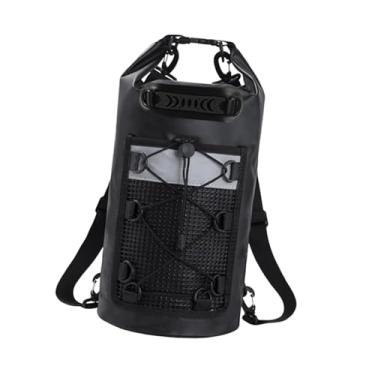 Imagem de Colaxi Mochila seca 30L resistente com faixa de advertência refletiva IPX6 à prova d'água, mochila flutuante para caminhadas, passeios de barco, Preto