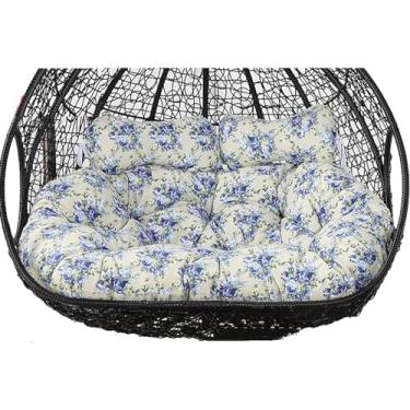 Imagem de Cadeira De Ovo De 2 Lugares Balança Ao Ar Livre, Cadeira De Rede Suspensa Substituição Para 2, Engrossar Travesseiro De Cadeira Suspensa Travesseiro Duplo Removível Em Forma De Ovo, Flower C
