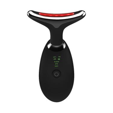 Imagem de Aparelho Tratamento Facial Led Terapia 3 Cores Lift Fototerapia Massageador Rosto Estética Preto
