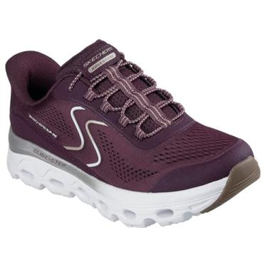 Imagem de Skechers Tênis feminino deslizante com sola mãos livres sem cadarço, Bugd=Borgonha/Dourado, 39