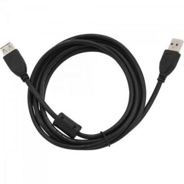 Imagem de Cabo Extensor USB 2.0 a Macho X a Femea 5 Metros Preto Generico - NWT