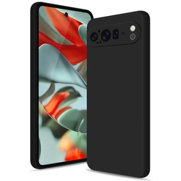 Imagem de Btstring Capa para Google Pixel 9 Pro XL, capa de silicone com proteção aprimorada para a câmara, capa fina à prova de impactos, forro de microfibra suave anti-riscos, preto
