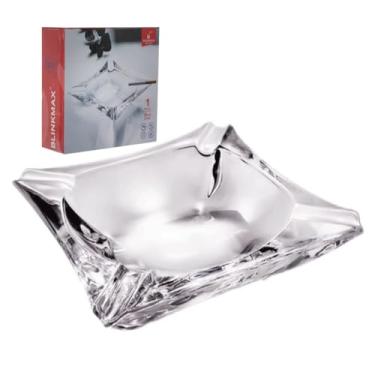 Imagem de Cinzeiro De Vidro Quadrado Transparente Qualidade Premium Luxo Para Decoração Hotel Bar Restaurantes