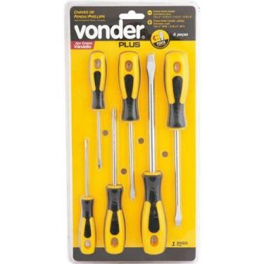 Imagem de Kit 06 Chaves De Fenda E Philips Vonder