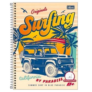 Imagem de Caderno Quadriculado 1x1 Universitário D+ 96 Folhas Tilibra, Surfing