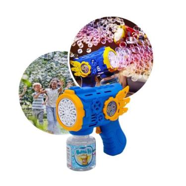 Imagem de Brinquedo Pistola Lança Bolhas de Sabão Arminha Automatica Lançador Ar
