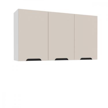 Imagem de Armário Aéreo 3 Portas 120cm Meena Politorno Móveis - Branco/Creme