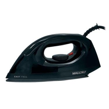 Imagem de Ferro de Passar a Seco Mallory EASY PASS - 1250W, Base Antiaderente, Preto