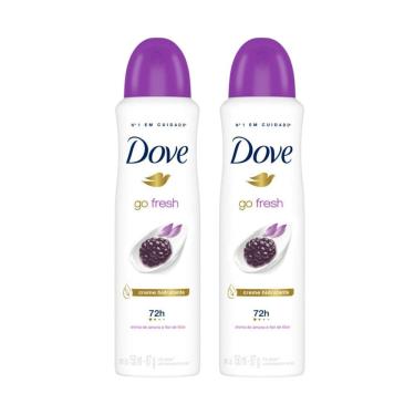 Imagem de Kit 2 Desodorante Antitranspirante Aerosol Dove Go Fresh Amora e Flor de Lótus 150ml