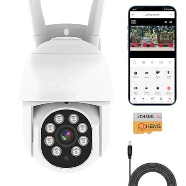 Imagem de JCHENG Baby Monitor Home Camera PTZ – HD de 4 MP, visão noturna, monitoramento remoto, rastreamento de movimento, áudio bidirecional, compatível com Alexa/Google/ONVIF – Câmera de segurança interna