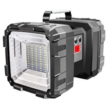 Imagem de Lâmpada portátil de luz forte, recarregável, lâmpada de iluminação de cabeça dupla, multifuncional, holofote de trabalho para casa e áreas externas (Grande)