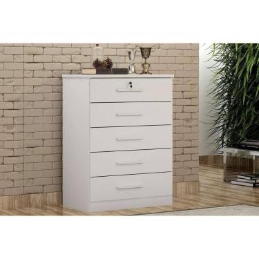 Imagem de Cômoda De Quarto Suíça-austria C- 5 Gavetas Neve - Novo Horizonte