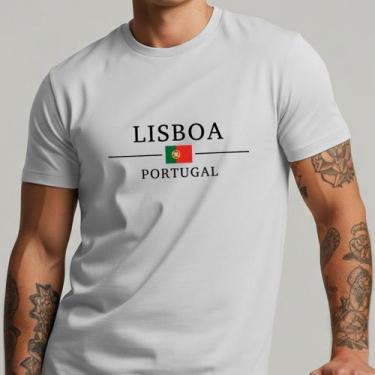 Imagem de Camisa Masculina Lisboa Portugal Estilo Streetwear Casual Estampa Pais