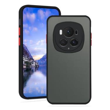 Imagem de Anlalish Capa protetora compatível com Honor Magic 6 Pro translúcida fosca, Honor Magic 6 Pro, à prova de choque, TPU (preta)