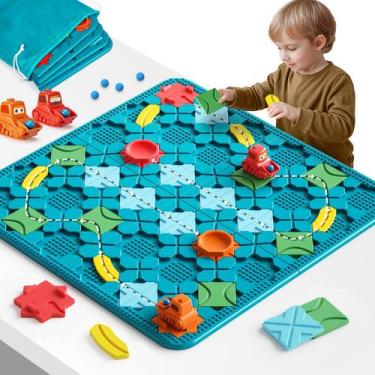 Imagem de Jogo de tabuleiro burgkidz Logical Road Builder Kids 4-8 Years
