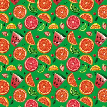 Imagem de Papel De Parede Frutas Melancia Limão Morango Laranja Cereja