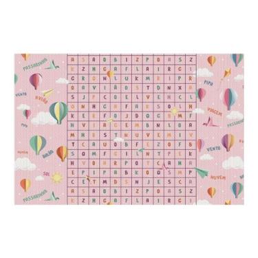 Imagem de Tapete Brisa Infantil 100cm x 130cm Nas Nuvens Kapazi, Rosa, 1m