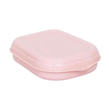 Imagem de Sanduicheira Porta Lanche Plástica Rosa Plasvale, Rosa