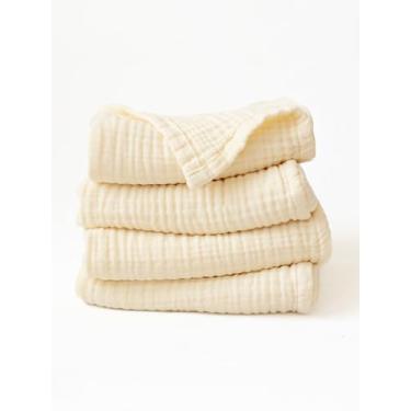 Imagem de Viva Maison - Pacote de 4 toalhas de mão de musselina tamanho grande, 100% algodão turco, fino, macio, de secagem rápida, sem fiapos, toalhas de mão (natural, pacote com 4 toalhas de mão)