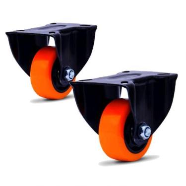 Imagem de 2 Rodizio 3 Pol. Fixo Polipropileno Laranja Serie 312 Colson