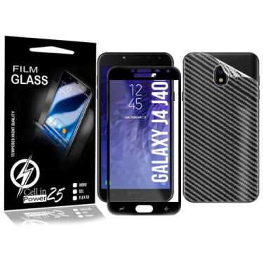 Imagem de Película Carbono + Película Vidro 3D compatível Galaxy J4 J400 5.5 - C