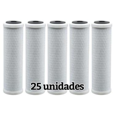 Imagem de Kit Caixa Com 25 Refil Carbon Block Carvão Ativado 9 3/4 10 - Br Fish 