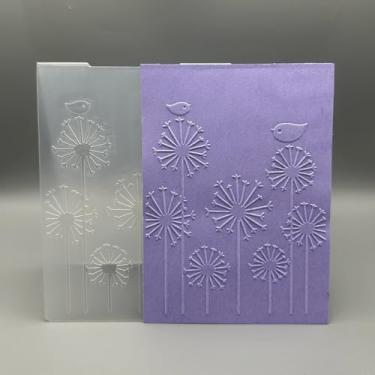 Imagem de Modelo de pasta em relevo de plástico 3D, textura de dente-de-leão, 10 x 14 cm para fazer cartões, faça você mesmo, scrapbook, papel, artesanato, artesanato, scrapbook, artes, scrapbook, decoração