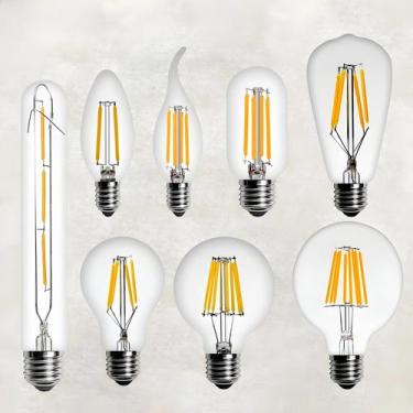 Imagem de Lâmpada Vintage LED Edison E14 E27 220V Retro Filamento Tipo Vela Para