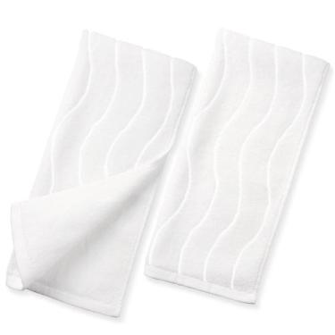 Imagem de Toalhas de mão Jacquotha Wavy Jacquard 2 peças de algodão branco