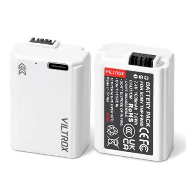 Imagem de VILTROX Pacote com 2 baterias NP-FW50 1030mAh com carregamento rápido tipo C para Sony ZV-E10, Alpha 7, A7, A7II, A7RII, A7SII, A7S, A7S2, A7R, A7R2, A5000, A6000, A6500, A6400 (compatível com